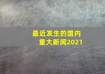 最近发生的国内重大新闻2021