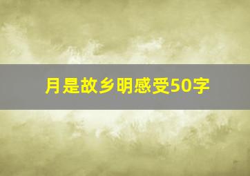 月是故乡明感受50字