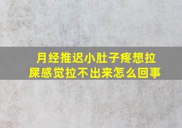 月经推迟小肚子疼想拉屎感觉拉不出来怎么回事