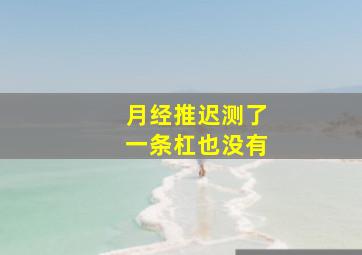 月经推迟测了一条杠也没有