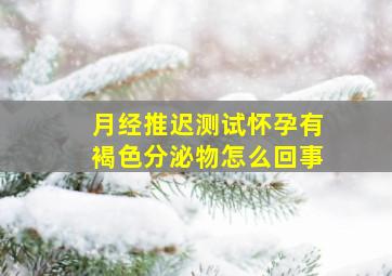 月经推迟测试怀孕有褐色分泌物怎么回事