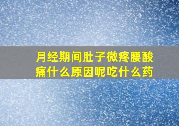 月经期间肚子微疼腰酸痛什么原因呢吃什么药