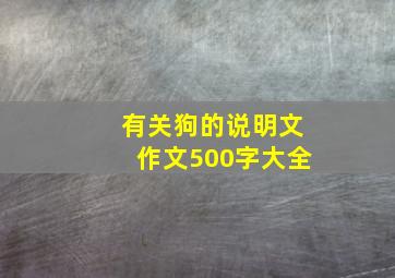 有关狗的说明文作文500字大全