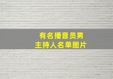 有名播音员男主持人名单图片