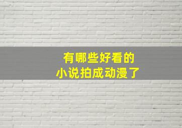 有哪些好看的小说拍成动漫了