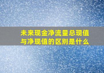 未来现金净流量总现值与净现值的区别是什么