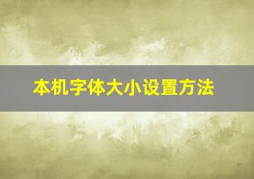 本机字体大小设置方法