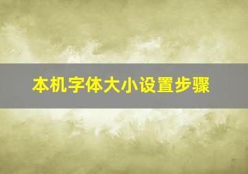 本机字体大小设置步骤