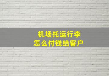 机场托运行李怎么付钱给客户