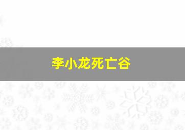 李小龙死亡谷