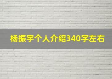 杨振宇个人介绍340字左右