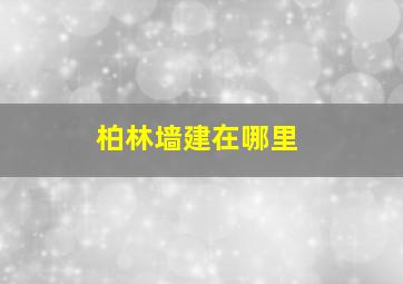 柏林墙建在哪里