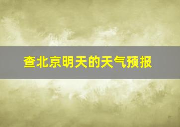 查北京明天的天气预报