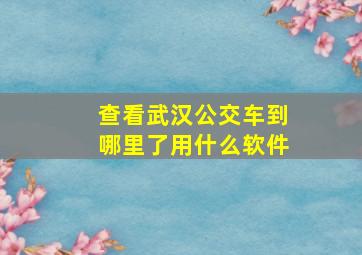 查看武汉公交车到哪里了用什么软件