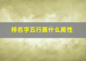 梓名字五行属什么属性