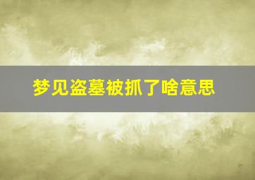 梦见盗墓被抓了啥意思