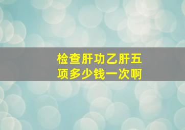 检查肝功乙肝五项多少钱一次啊