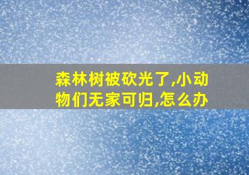 森林树被砍光了,小动物们无家可归,怎么办