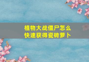 植物大战僵尸怎么快速获得瓷砖萝卜