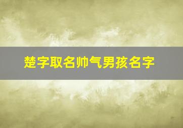 楚字取名帅气男孩名字