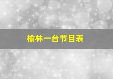 榆林一台节目表