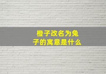 橙子改名为兔子的寓意是什么