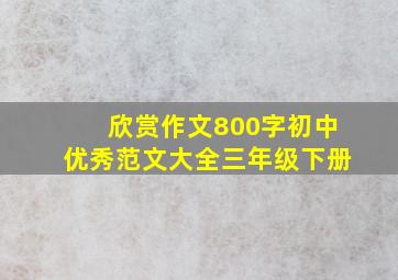 欣赏作文800字初中优秀范文大全三年级下册