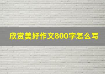 欣赏美好作文800字怎么写