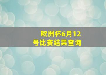 欧洲杯6月12号比赛结果查询