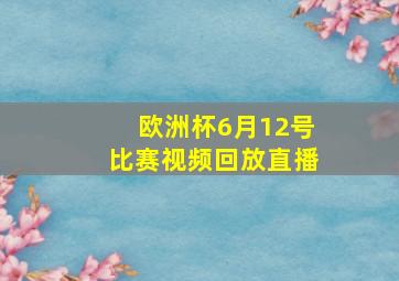 欧洲杯6月12号比赛视频回放直播