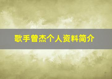 歌手曾杰个人资料简介