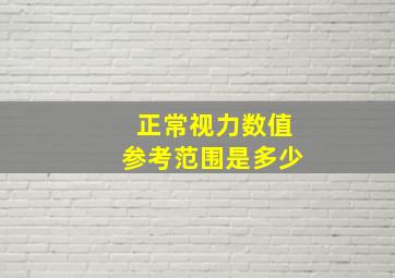 正常视力数值参考范围是多少