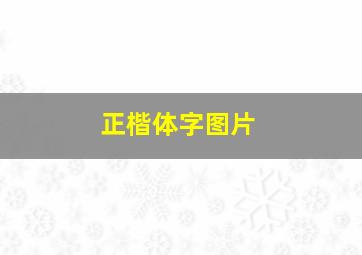 正楷体字图片