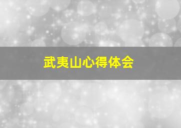 武夷山心得体会