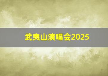 武夷山演唱会2025