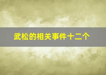 武松的相关事件十二个