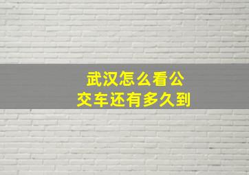 武汉怎么看公交车还有多久到