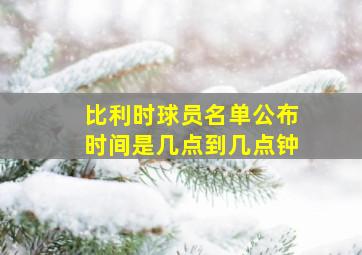 比利时球员名单公布时间是几点到几点钟