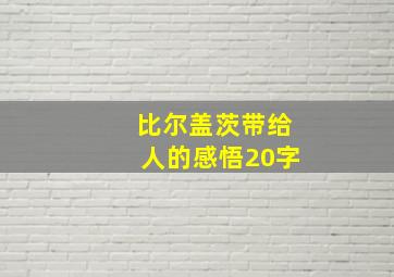 比尔盖茨带给人的感悟20字