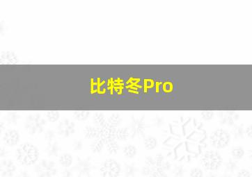 比特冬Pro