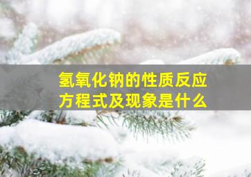 氢氧化钠的性质反应方程式及现象是什么