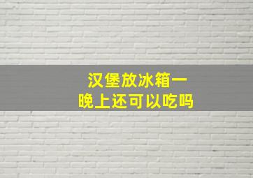 汉堡放冰箱一晚上还可以吃吗