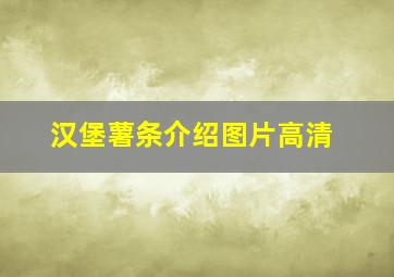 汉堡薯条介绍图片高清