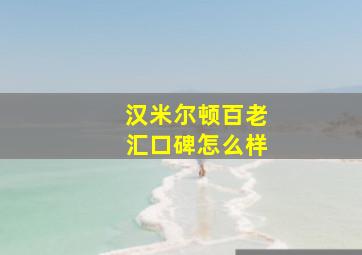 汉米尔顿百老汇口碑怎么样