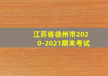 江苏省徐州市2020-2021期末考试