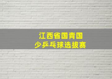 江西省国青国少乒乓球选拔赛