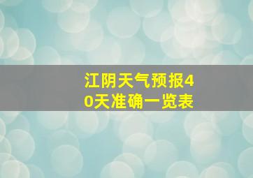 江阴天气预报40天准确一览表