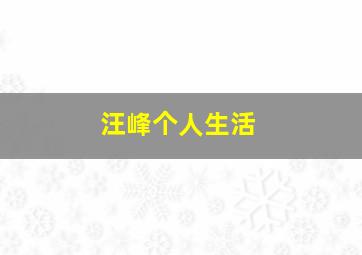 汪峰个人生活