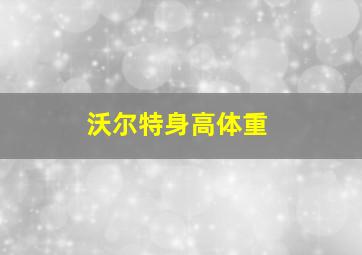 沃尔特身高体重