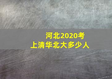 河北2020考上清华北大多少人